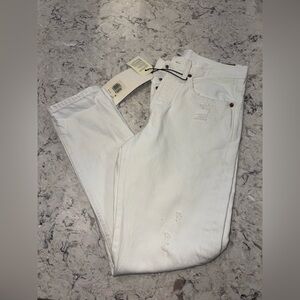 NWT Levi 501 white denim jeans